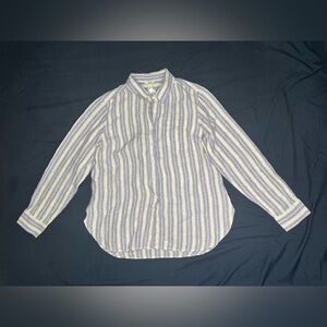 L.L. Bean Lavender and Cream Striped Shirt
